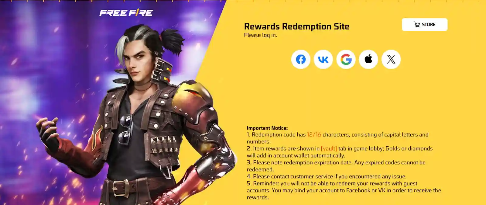 kode redeem ff terbaru